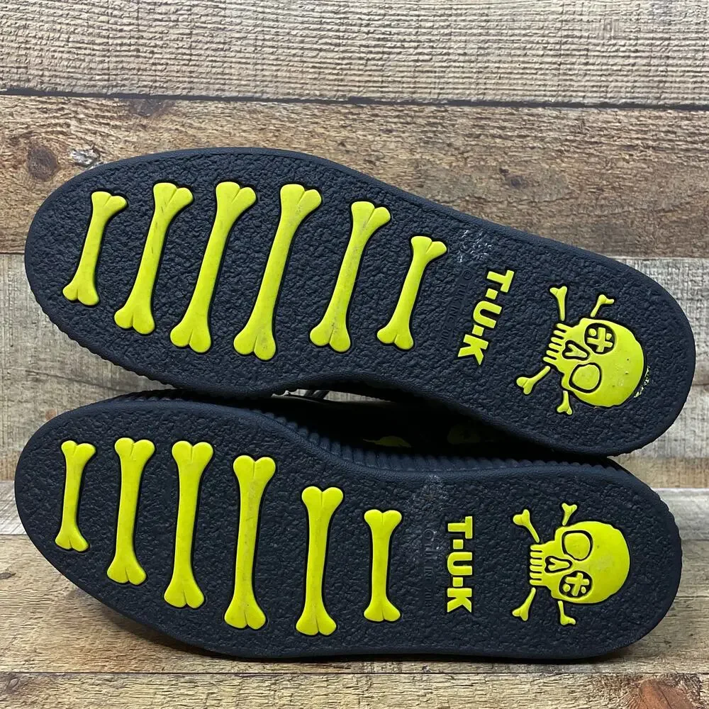 NEW T.U.K Happy Trip Smiley 7 Eye Viva Mondo Creeper Combat Boots Black SZ 10